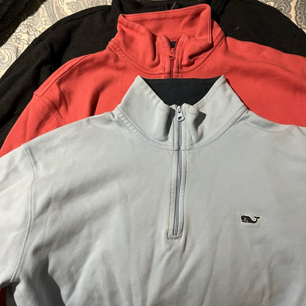3 Vineyard Vines 1/4 zip shirts sizeM